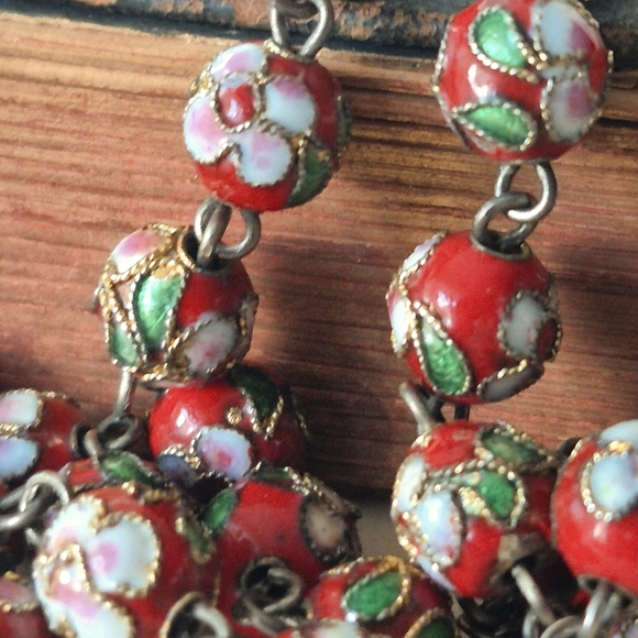 Floral Beaded Rosary with Silver Cross - Picture 4 of 8